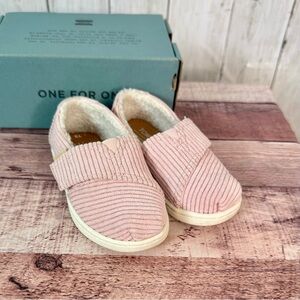 TOMS | Toddler Girl Pink Velcro Slip-Ons
